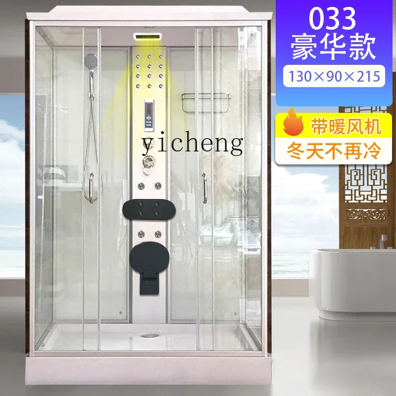 

Встроенная стеклянная перегородка для ванной комнаты TQH, закрытая, встроенная разделение для влажной и сухой уборки