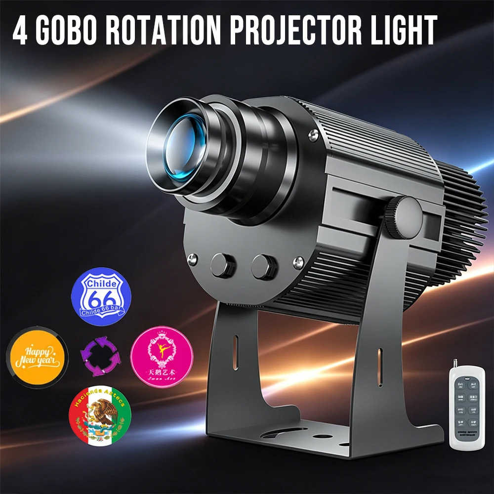 4-Logo Gobo Custom Projector Light GOBO Light LED Rotating Customize Logo Spotlight for Commercial Shop Entrance Floor Deco Lamp