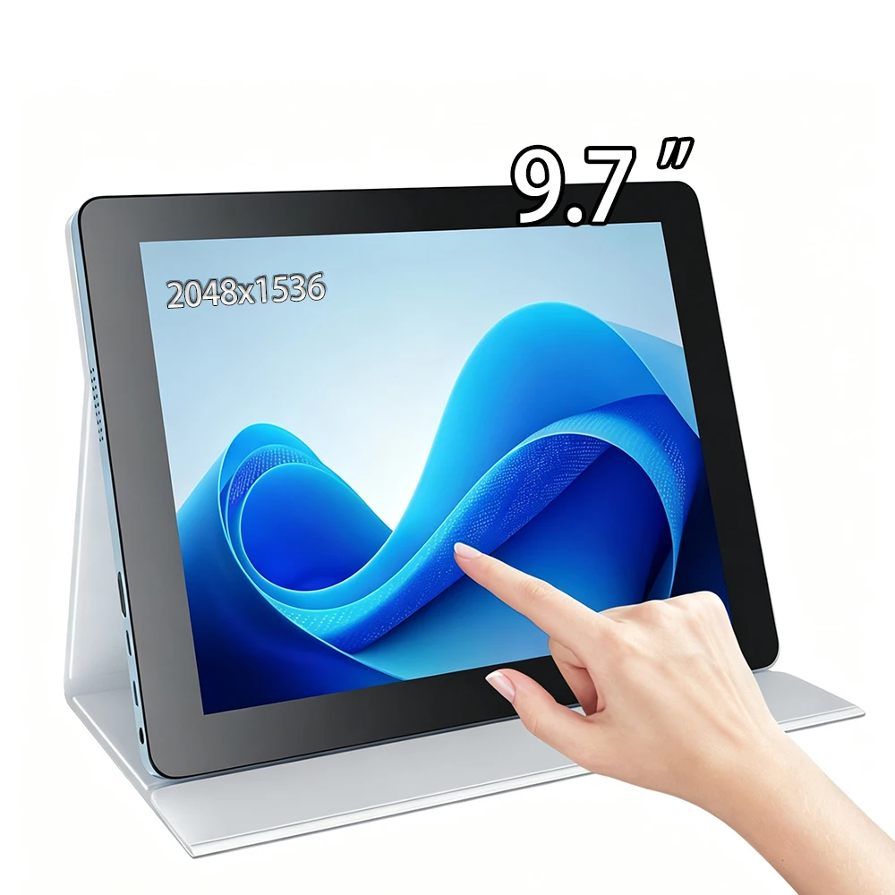 9.7-inch Portable Monitor with Touch 2K IPS Type-C HDMI External Second Screen, Suitable for Laptops, Mobile Phones PS4/5 Xbox