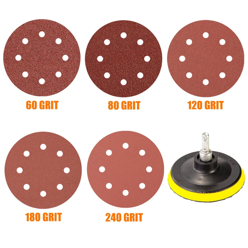 1 Set 4 Inch 100mm Sanding Discs 60-240 Grit Sandpaper Buffing Wheel Hook & Loop Backing Pads Woodworking Abrasive Tools