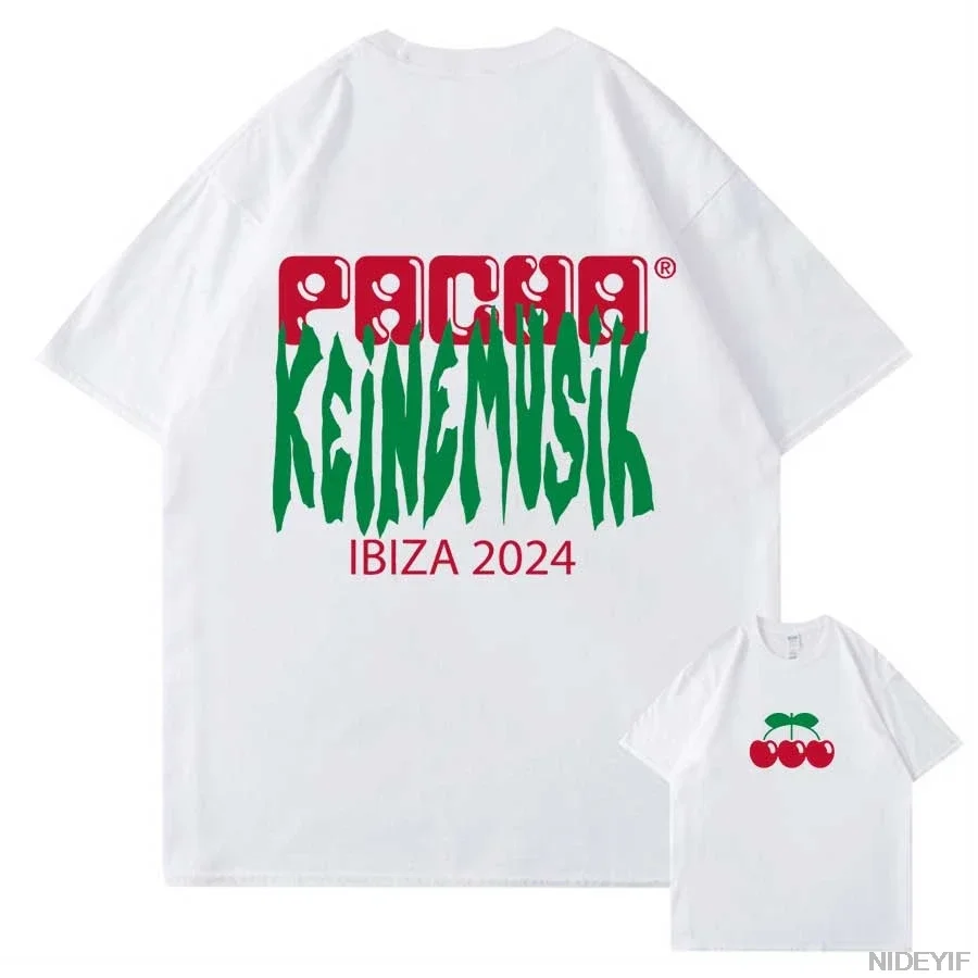 Summer Keinemusik X Pacha T Shirt Men Women Fashion Street Cotton Short Sleeve Tee Hip Hop Tops Clothes Sportwear P39