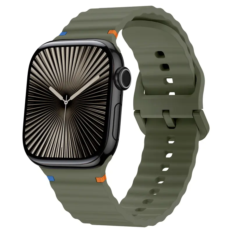Wave Stitched Silicone Strap For Apple Watch 12 11 10 46mm 42mm Ultra 4/3/2 49mm Bracelet Belt iWatch 9 8 SE 45mm 41mm 44mm Band - Image 11