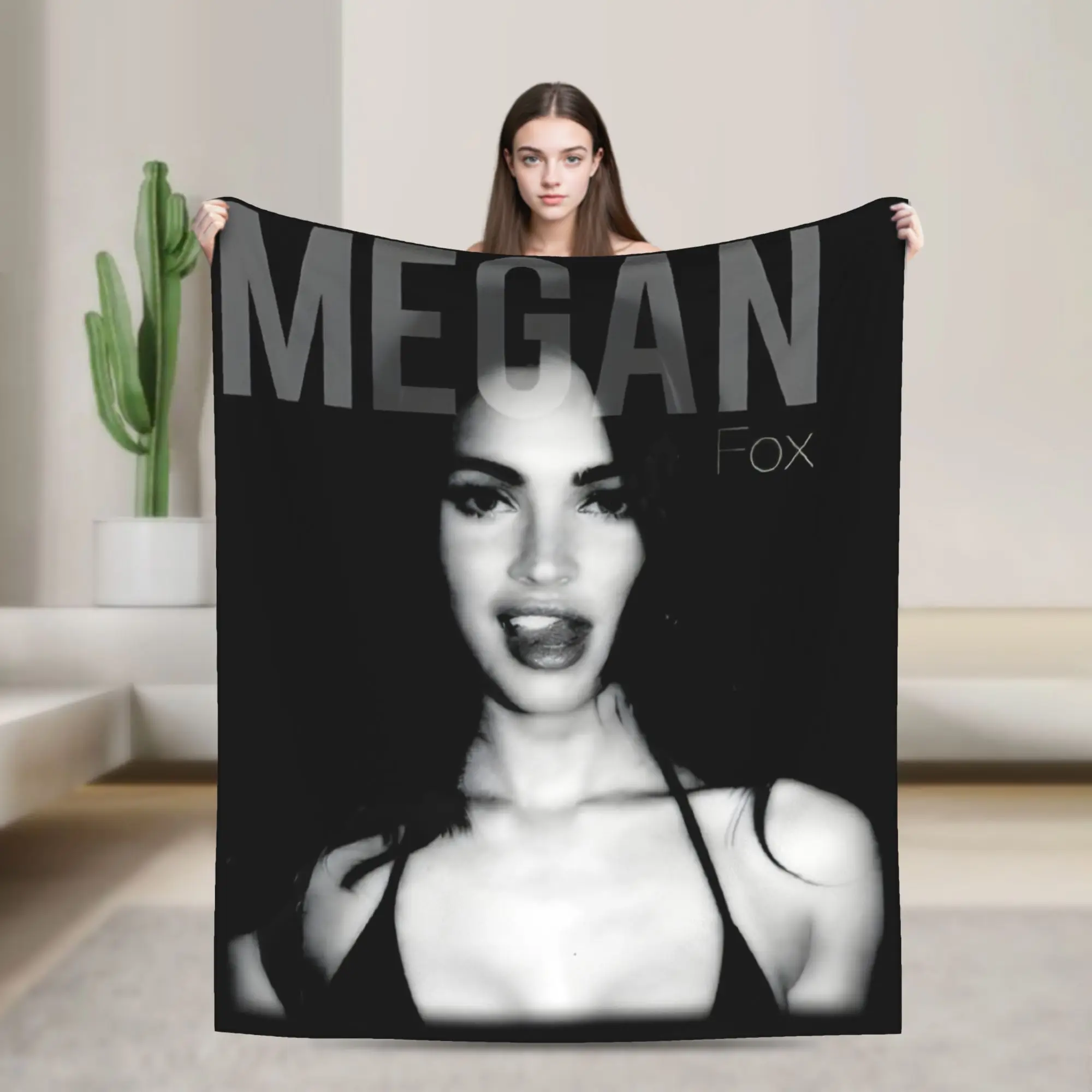 Megan Fox Slay Blanket Fleece  Soft Throw Blankets for Car Sofa Couch Bedroom Quilt