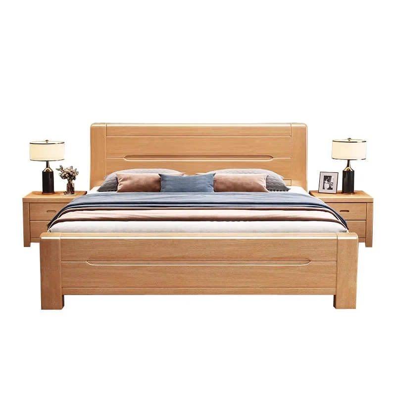 Storage Designer Double Bed Designer Wood Modern Full Size Twin Bed Frame Platform Wood Sleeping letto matrimoniale furniture