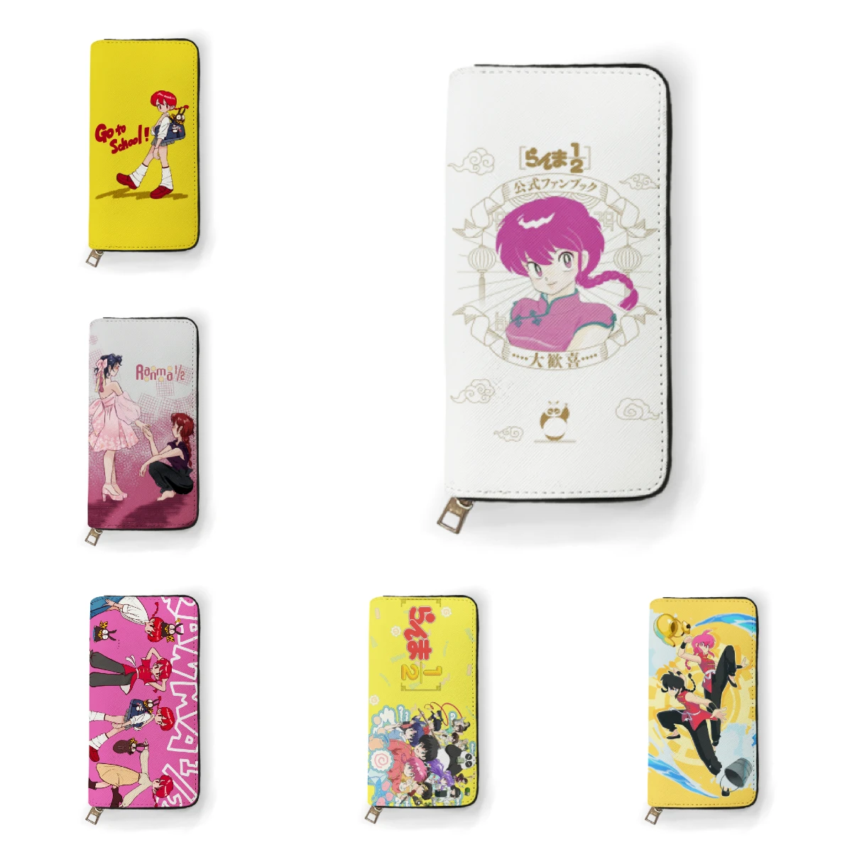 Ranma1⁄2 mode Anime portefeuille dessin animé personnalisé longs portefeuilles porte-monnaie carte argent sac bricolage sac à main cadeau