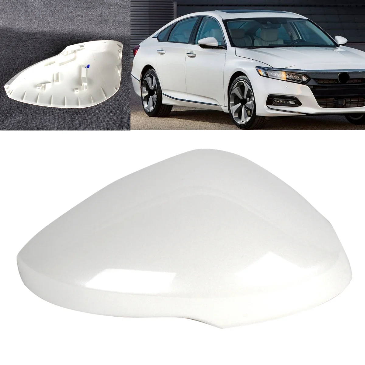 

Right Side Pearl white Painted Rear Mirror Housing Cover Cap with turn signal Hole for Honda US version Civic 2022-2023