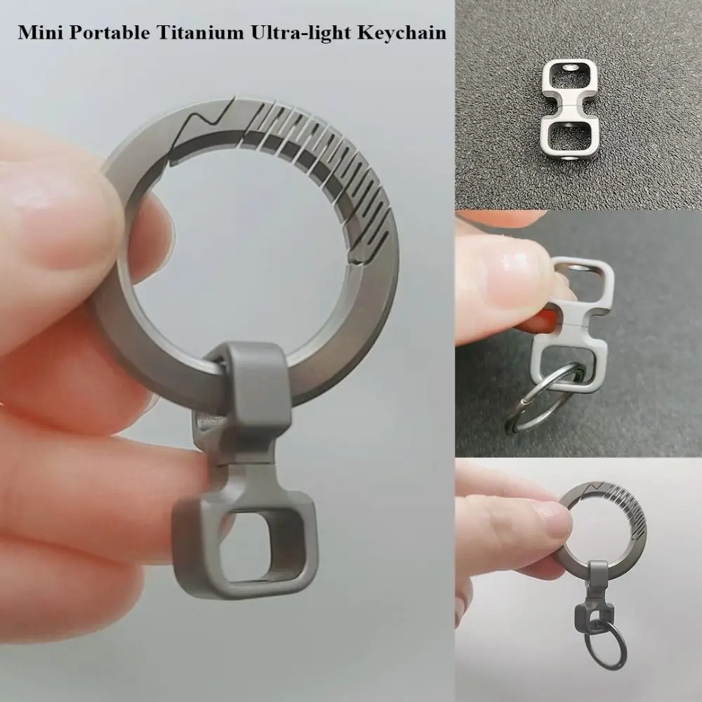 New 360° Rotatable Titanium Ultra-light Keyring Mini Portable Anti-loss Hanging Buckle Universal EDC Keychain Outdoor Tool