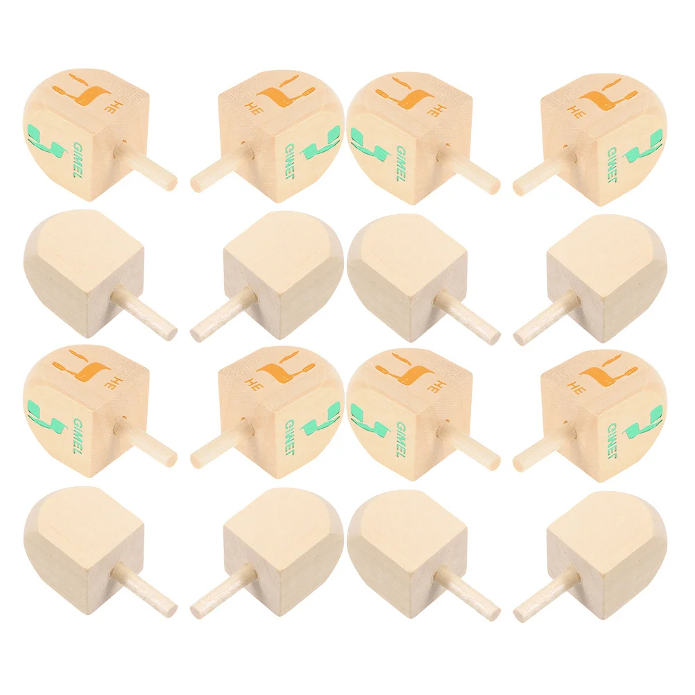 1Set Chanoeka Houten Dreidel Spinning Ontwerp Comfortabele grip voor Chanoeka Dreidel Spel en Vakantiedecoraties