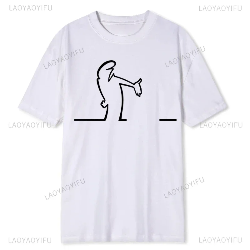 La Linea Walking Unisex TShirt The Line Osvaldo Cavandoli TV Original Round Collar Individuality T Shirt Print Y2k Streetwear