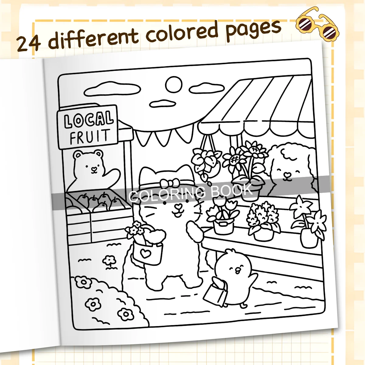 ANIMAL FRIEND Coloring Book for Adults Featuring Cartoon Bold-easy Patterns for Relaxation Kids DIY Painting Drawing Books