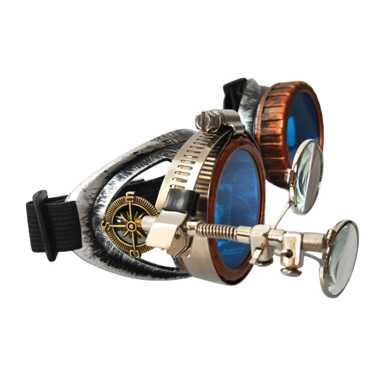 Steampunk Goggles Raves Glasses Cosplay Goggles Welding Gothic Cosplay Vintage Rustics Goggles Motorcycles Glasses Gift T3EF