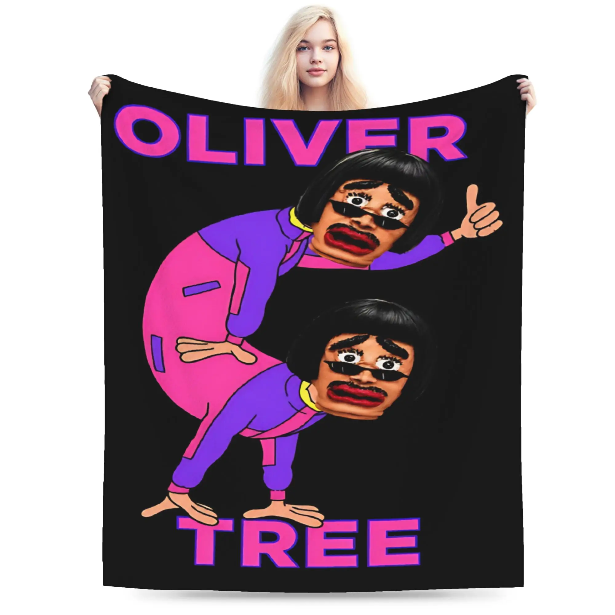 In loving memory OT Oliver Tree Knitted Blanket Flannel  Super Soft Throw Blankets for Bed Bedroom Quilt