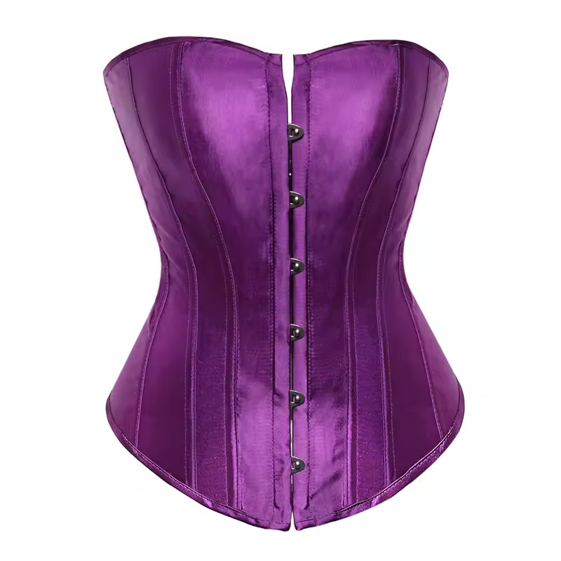 Caudatus Black Corset Top Plus Size Bustiers Overbust Satin Sexy Costume Corselet Brocade Vintage Style Bridal Korsett Women - Image 11
