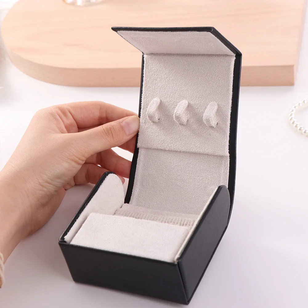 

Hand-Held Jewelry Packing Bag PU Leather Handbag Appearance Earrings Storage Case Large Capacity Rings Necklace