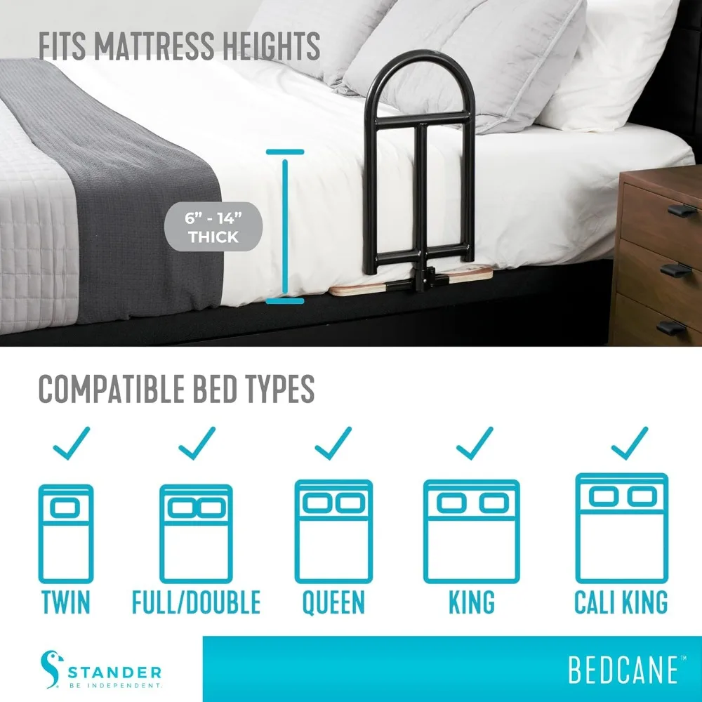 Adult Bed Rail and Support Handle, ASTM Safety Approved Bedside Assist with Storage Pouch for Elderly Mobility