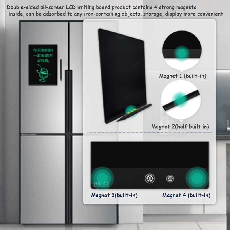 11.5 Inch Colorful Ultrathin Full Screen LCD Writing Tablet Built-in Magnets Innovative Drawing Pad Memo Board(White)