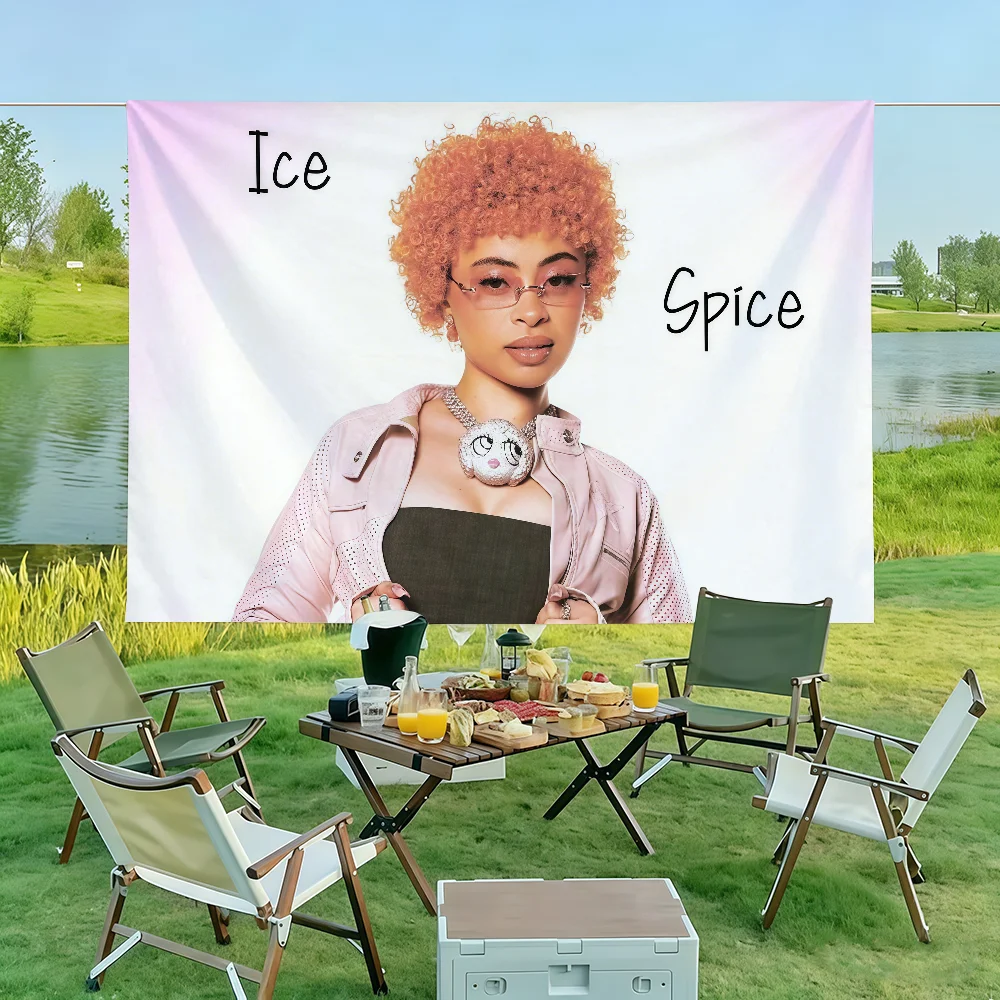 Rapper Ice Spice Flag Wall Decorations Home Decor Suitable For Living Rooms Bedrooms Dormitories Parties And Holidays