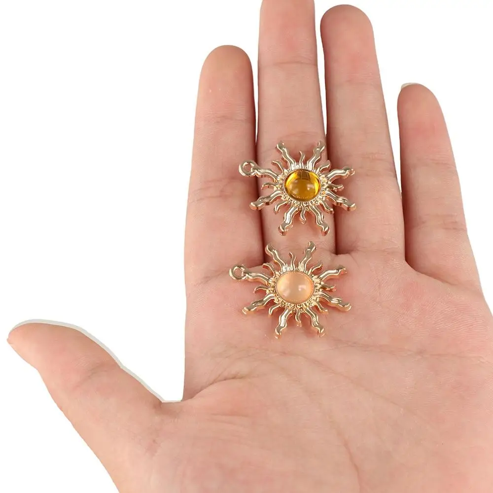 10pcs Baroque Style Gemstone Sun Charms DIY Craft Sparkling Jewelry Accessories Shiny Charming Gemstone Pendant Jewelry Making view 2