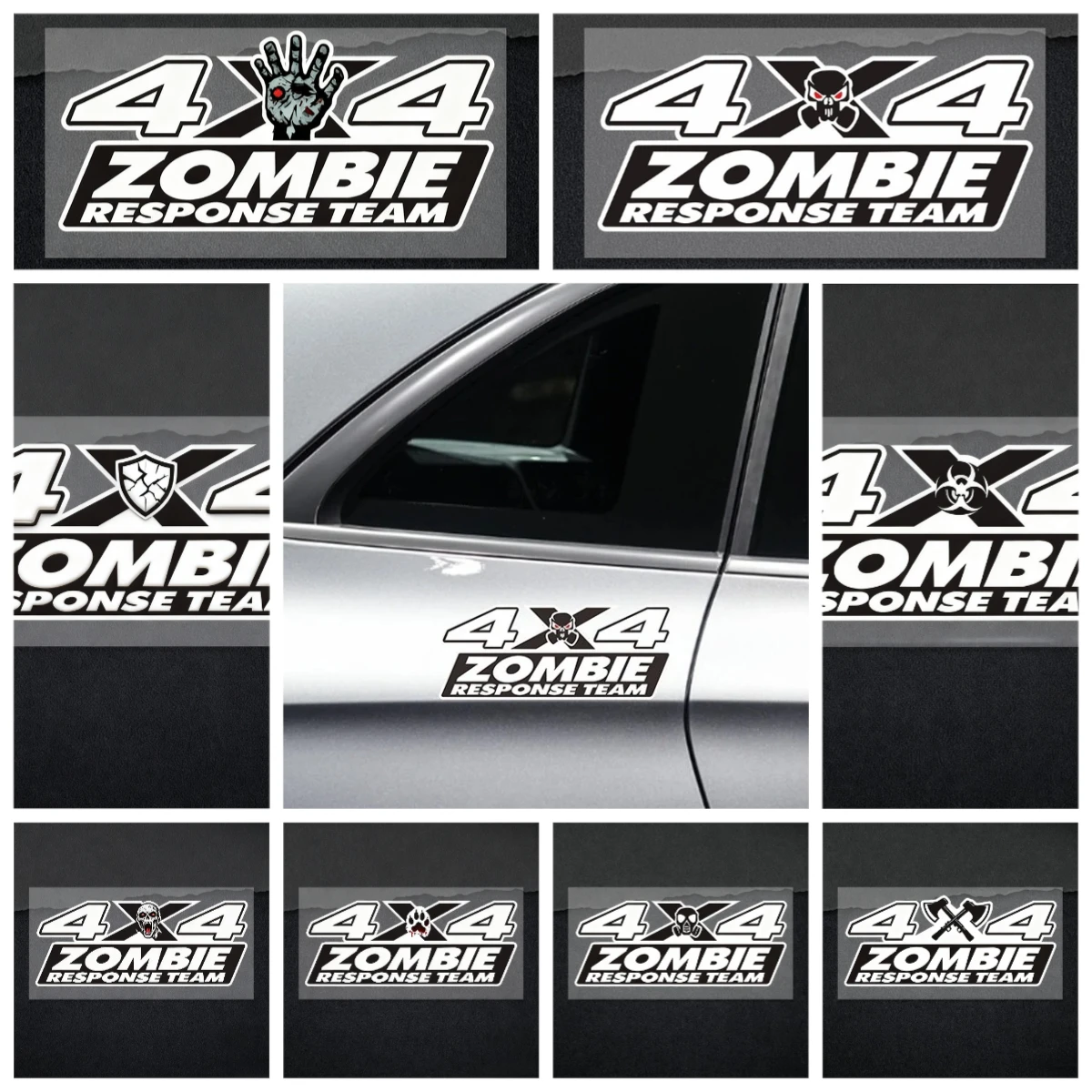 

4x4 Zombie Response Team Vinyl Car Sticker Waterproof Decal for Off Road Truck SUV Window Bumper Funny Creative Design