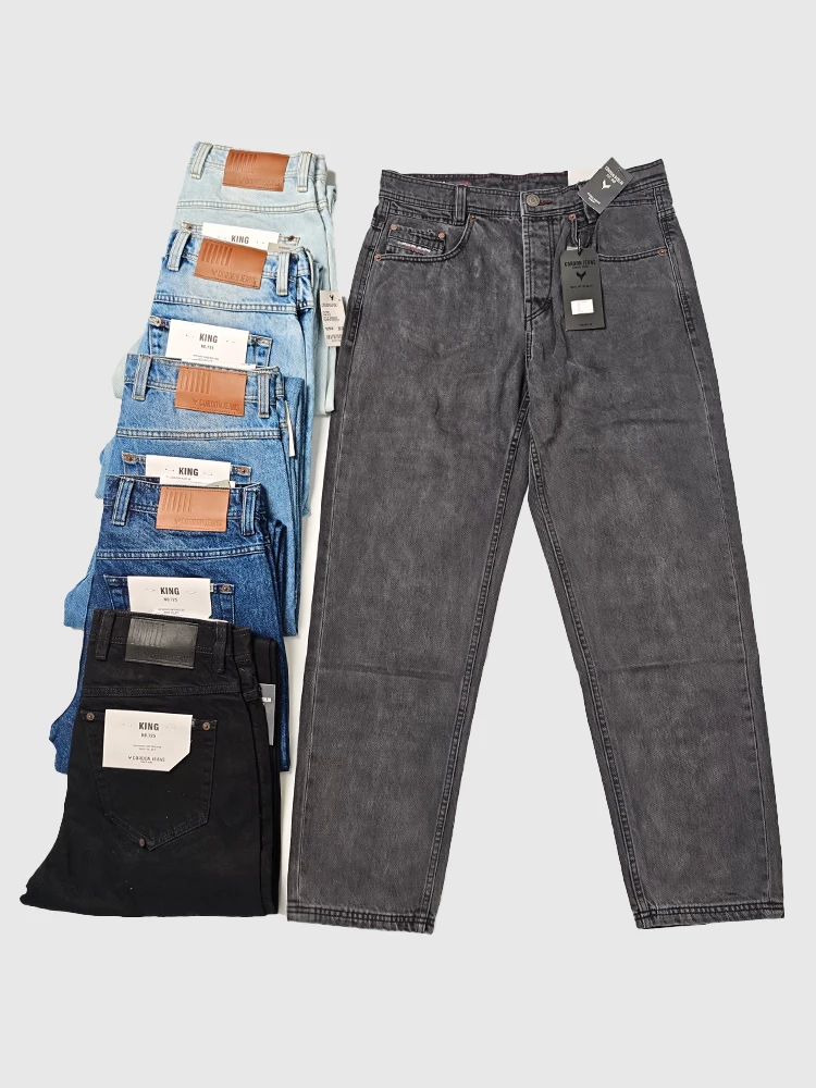 

Waed Pure Cotton Loose Fit Men's Jeans Heavyweight Autumn Winter Denim Pants Non-Stretch Casual Sle Chinese Manufacturer