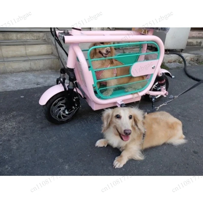 Electric Scooter with Pet Carrier, City Mini Electric Bike for Carrying Small Dogs & Cats view 2