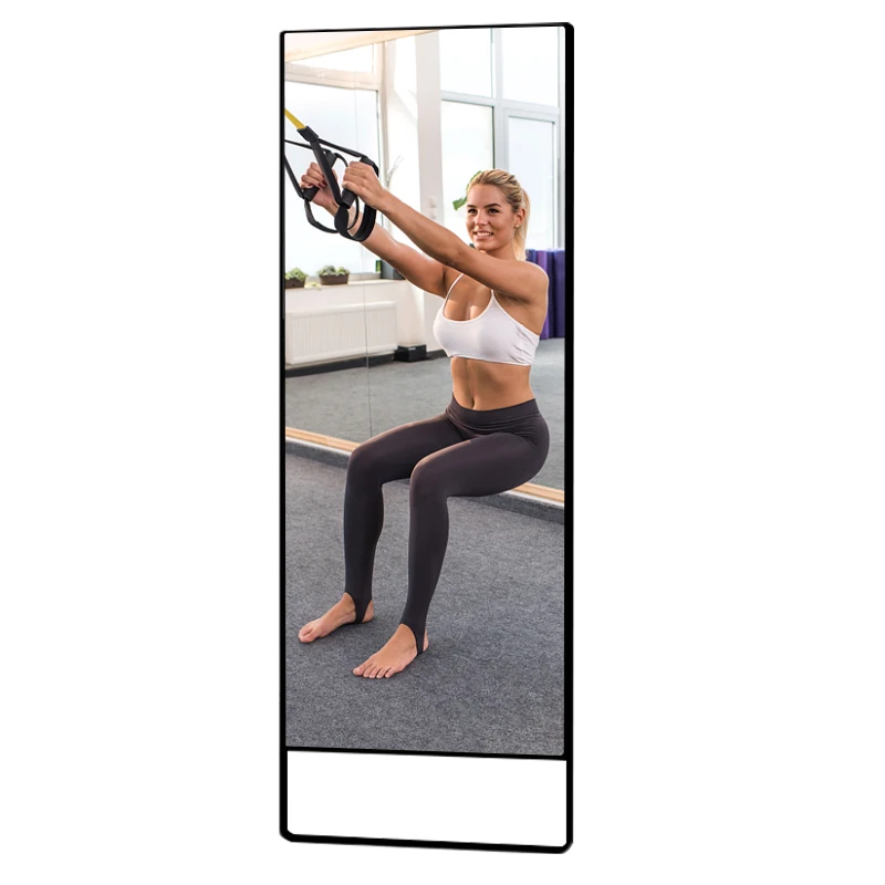 43 Inch Magic Mirror Photo Booth Gym Interactive Health Full Body Mirror Smart Fitness Mirror LCD Android Touch Screen Kiosk