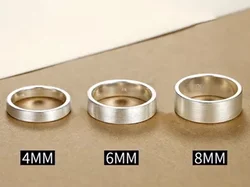 4mm 6mm 8mm pure silver 999 jewelry  free engraving  original 999 rings for couples wire drawing rings brushed surface customize