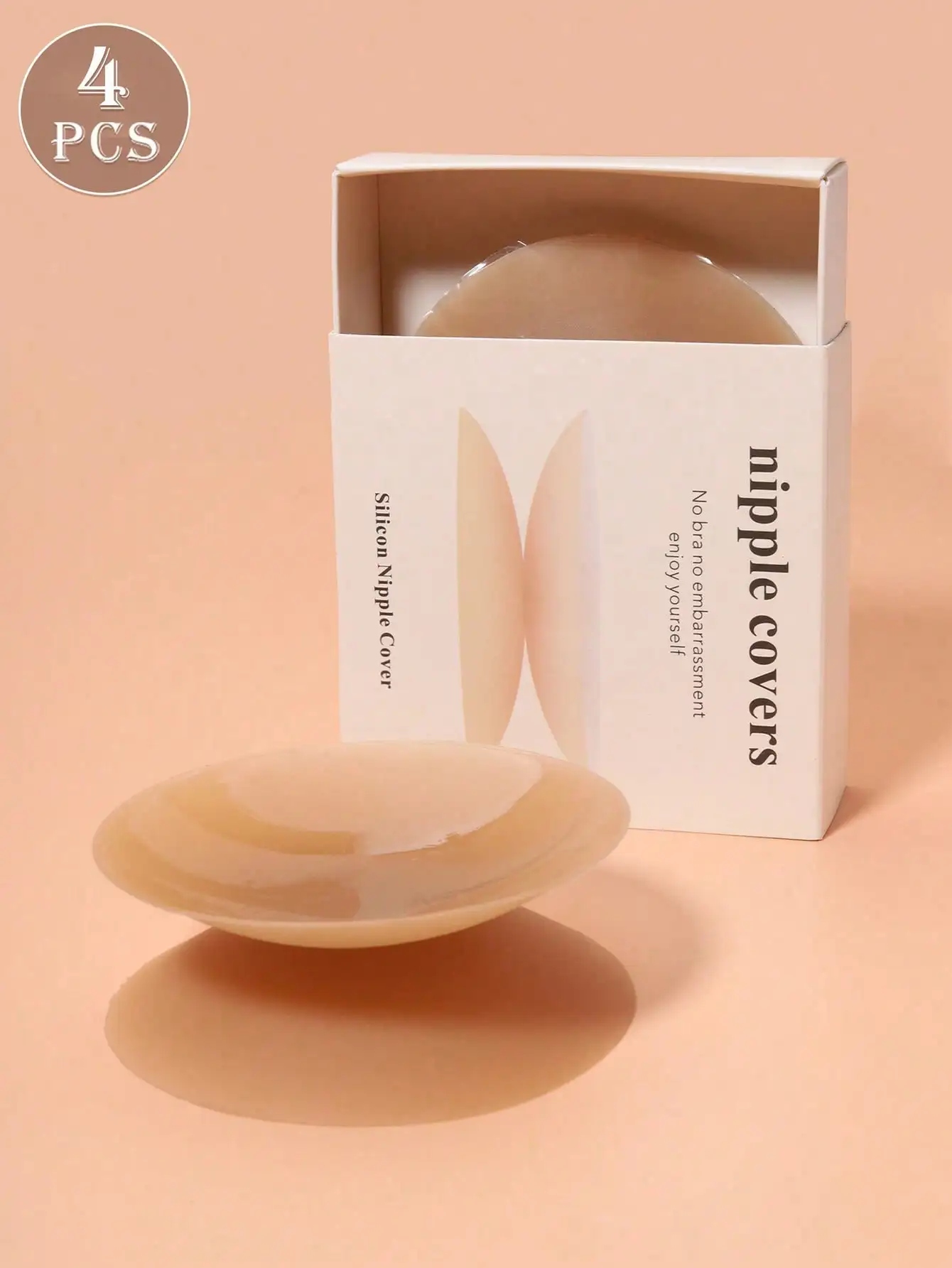 Cubrepezones de silicona ultrafinos reutilizables de larga duración con caja de almacenamiento, pezoneras invisibles autoadhesivas, almohadillas de sujetador lavables sin costuras para vestidos sin tirantes, atuendos sin espalda y uso diario.