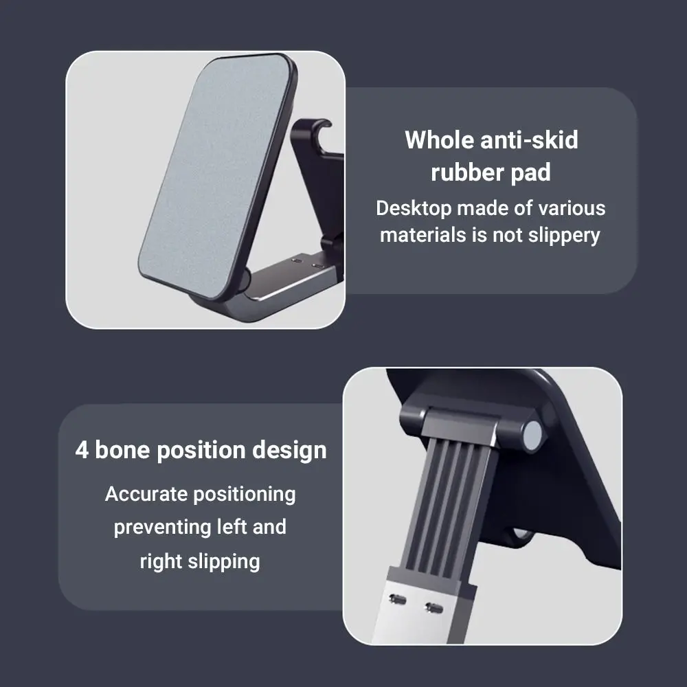 Nuovo supporto per telefono cellulare retrattile stabile anti-vibrazione supporto da tavolo in metallo pieghevole staffa per tablet portatile