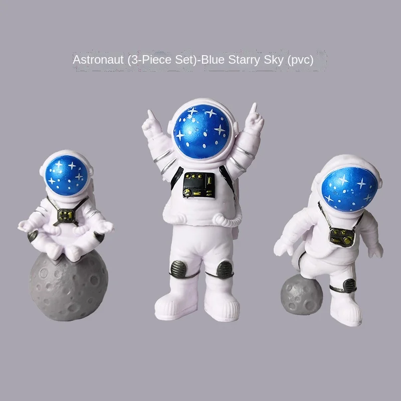 K-star Outer Space Astronauts 3 Types Birthday Cake Decoration Space Moon Landing Baking Accessories Desktop Decorational Prop