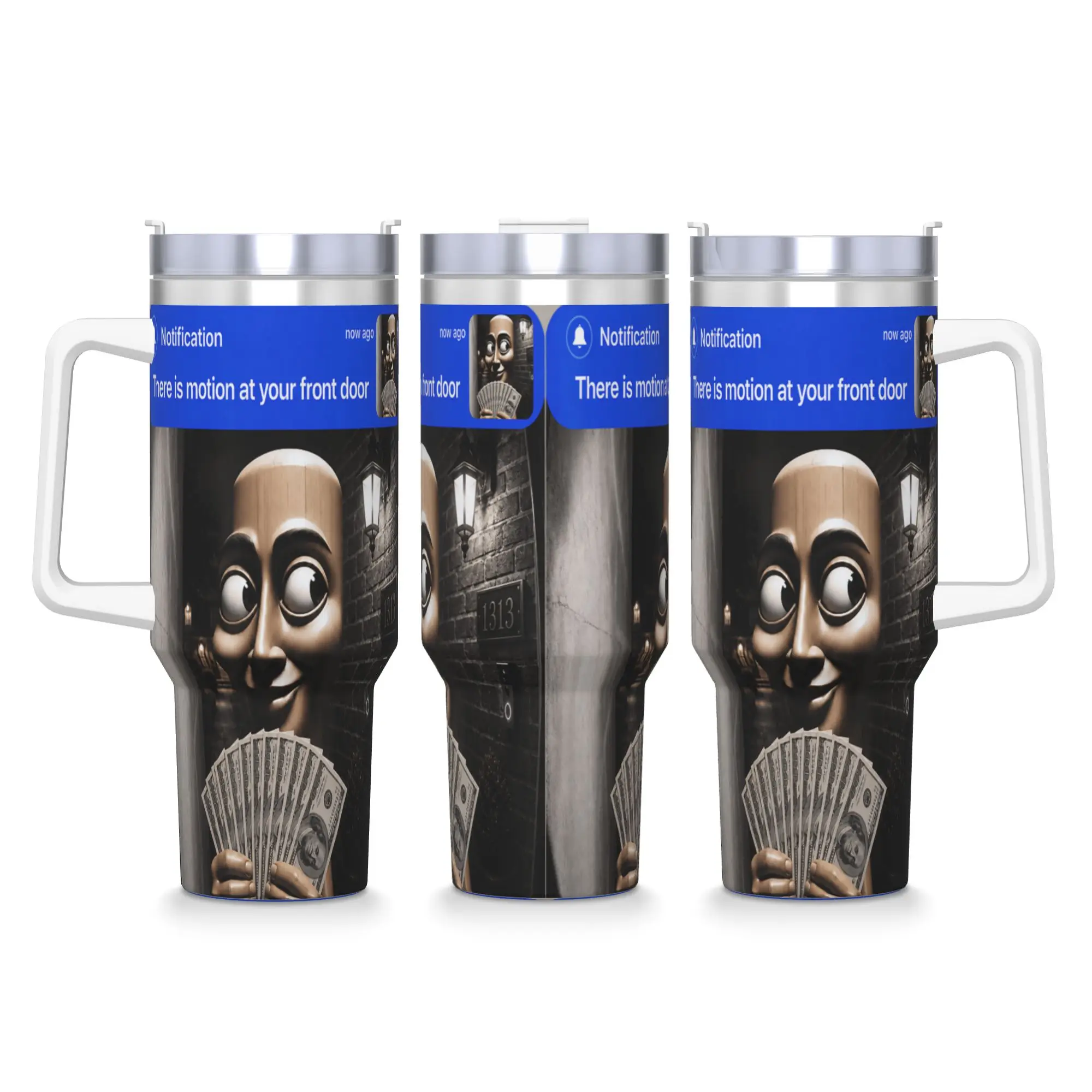 There is Motion at Your Front Tung Tung Tung Sahur Money Stainless Steel Tumbler  Travel Coffee Mug With Straws Large Mugs Cup