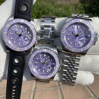 STEELDIVE Men Automatic Watch 41mm Purple Mechanical Wristwatch Diver 30ATM Waterproof C3 Luminous Sapphire NH35 Ceramic Bezel