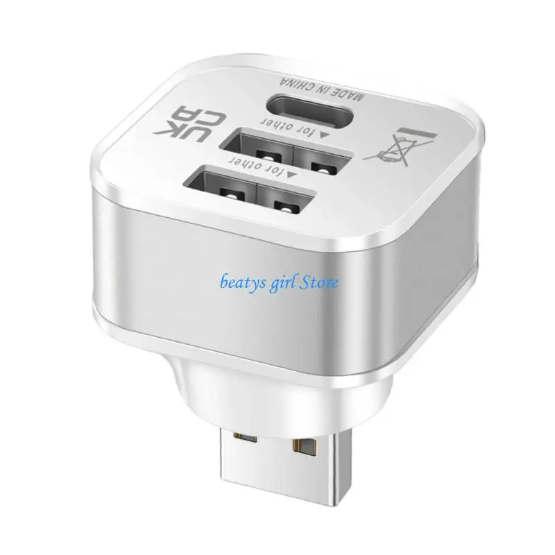 محول C7AB MINI USB Multi USB فاصل إكسسوارات الكمبيوتر 1 ذكر إلى 3 منفذ متعدد الموسع للكمبيوتر المحمول #4