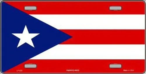 Puerto Rico - Puerto Rican Flag Metal Novelty License Plate Tag Aluminum