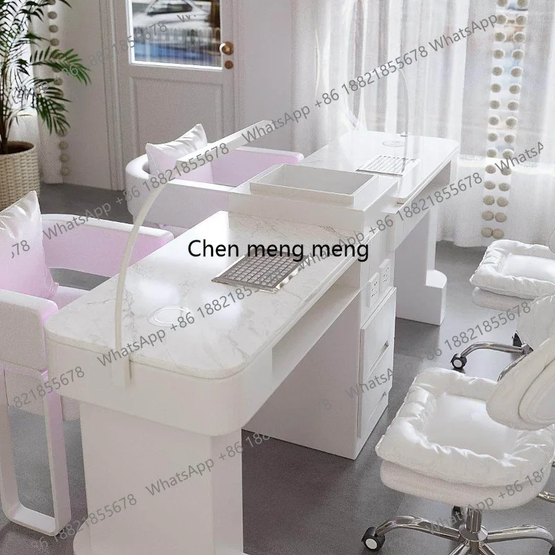 

Nail art table and chair set High-power vacuum cleaner with baking lamp High-end combination
