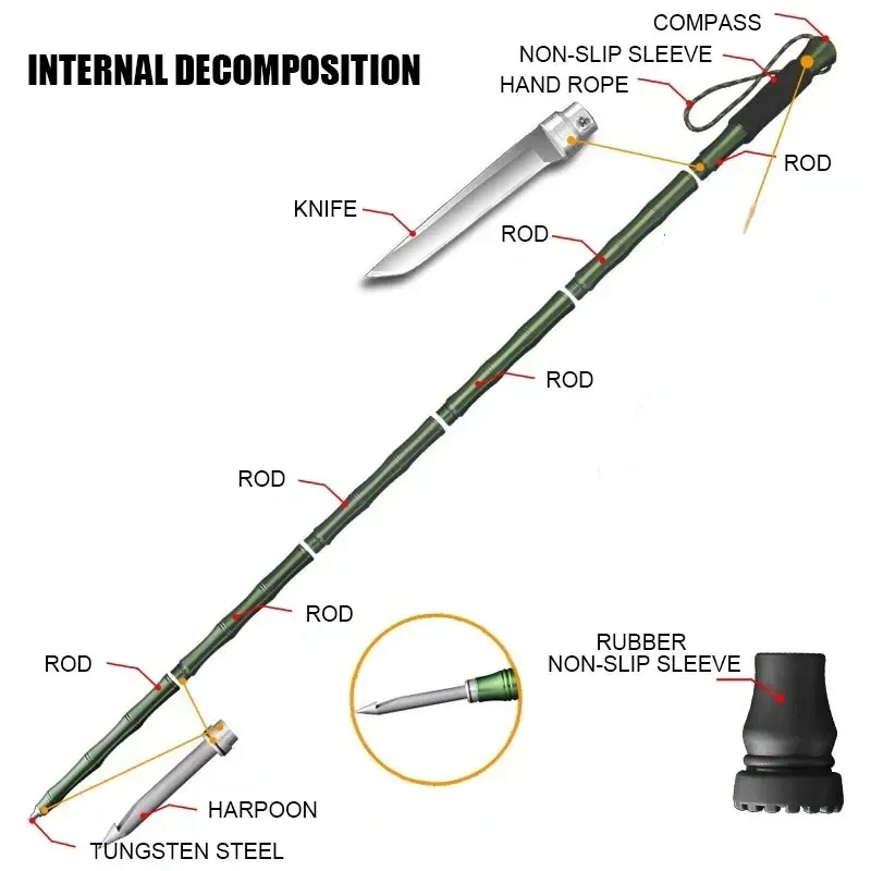 CEOI GWOK Walking Sticks Durable Retractable Trekking Poles for Camping Protect Yourself During Outdoor Adventures Hiking Poles