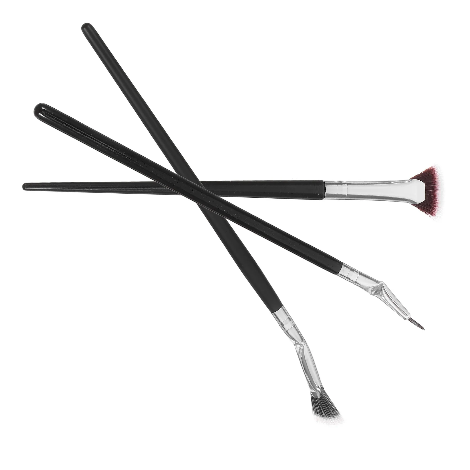 1 conjunto de escova de cílios recortada, ângulo dobrável, pente de cílios em forma de leque para aplicação de rímel sem climas, ferramenta separadora de cílios suave