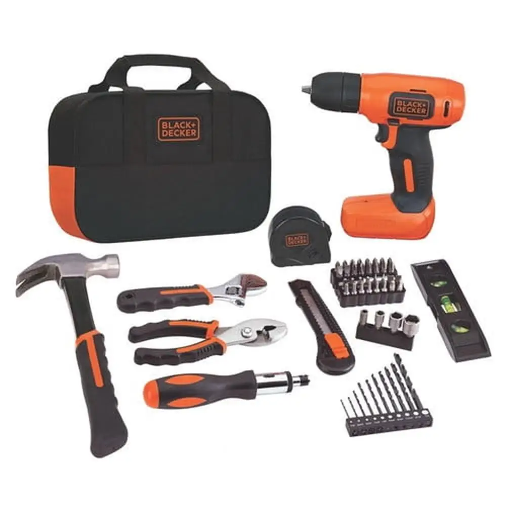 8V MAX Drill Project Kit with 54 Hand Tools & Accessories Lightweight Compact Design Multiple DIY Projects Carry Case Included