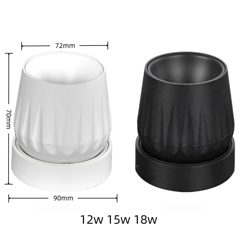 Luz empotrable LED COB cilíndrica montada en superficie regulable 12W 15W 18W 110V 220V bombillas LED de techo lámpara foco LED Downlight