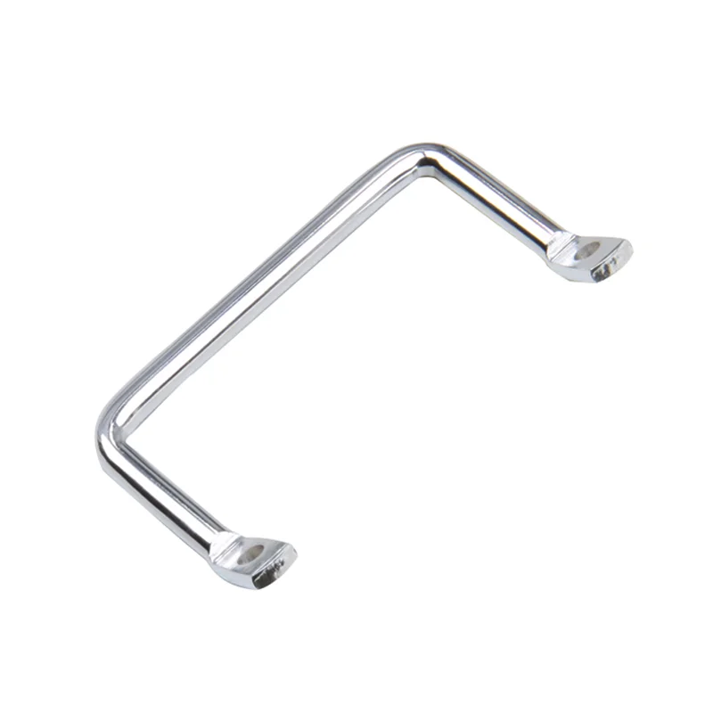 Carbon Steel Chrome-Plated Side Mounted L Shaped Handle for Industrial Equipment with Sloping Design