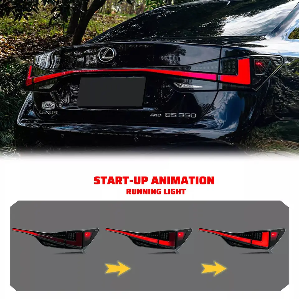 Lexus,アニメーション,GS350,gs200t,gsf 2013-2020用のLEDテールライト