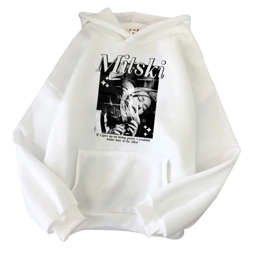 Mitski Hoodie Brand New City Music Hoodie Merch Mitski Fan Gift Unisex Pullover Tops Loose Classic Simple Long Sleeve Streetwear