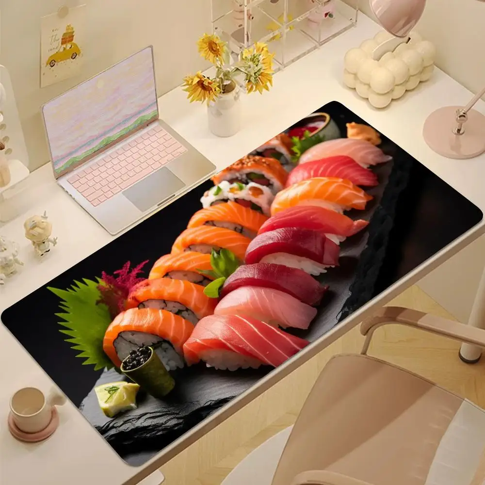 

Japan food sushi Mouse Pad Tablet mouse Pad Laptop xl desktop mouse pad, cute HD Rainbow Gaming keyboard pad, csgo Player,90x40