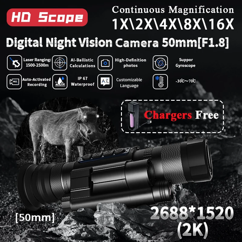 

Fast Delivery Support Automatic image detail noise reduction night vision Monocular Hd infrared