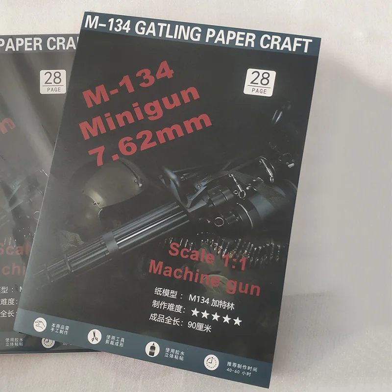 Imagem -05 - Minigun 3d Paper Model Toy Gatling Escalonado Arma Cosplay Máquina de Arma Arma Novo 2023 M134