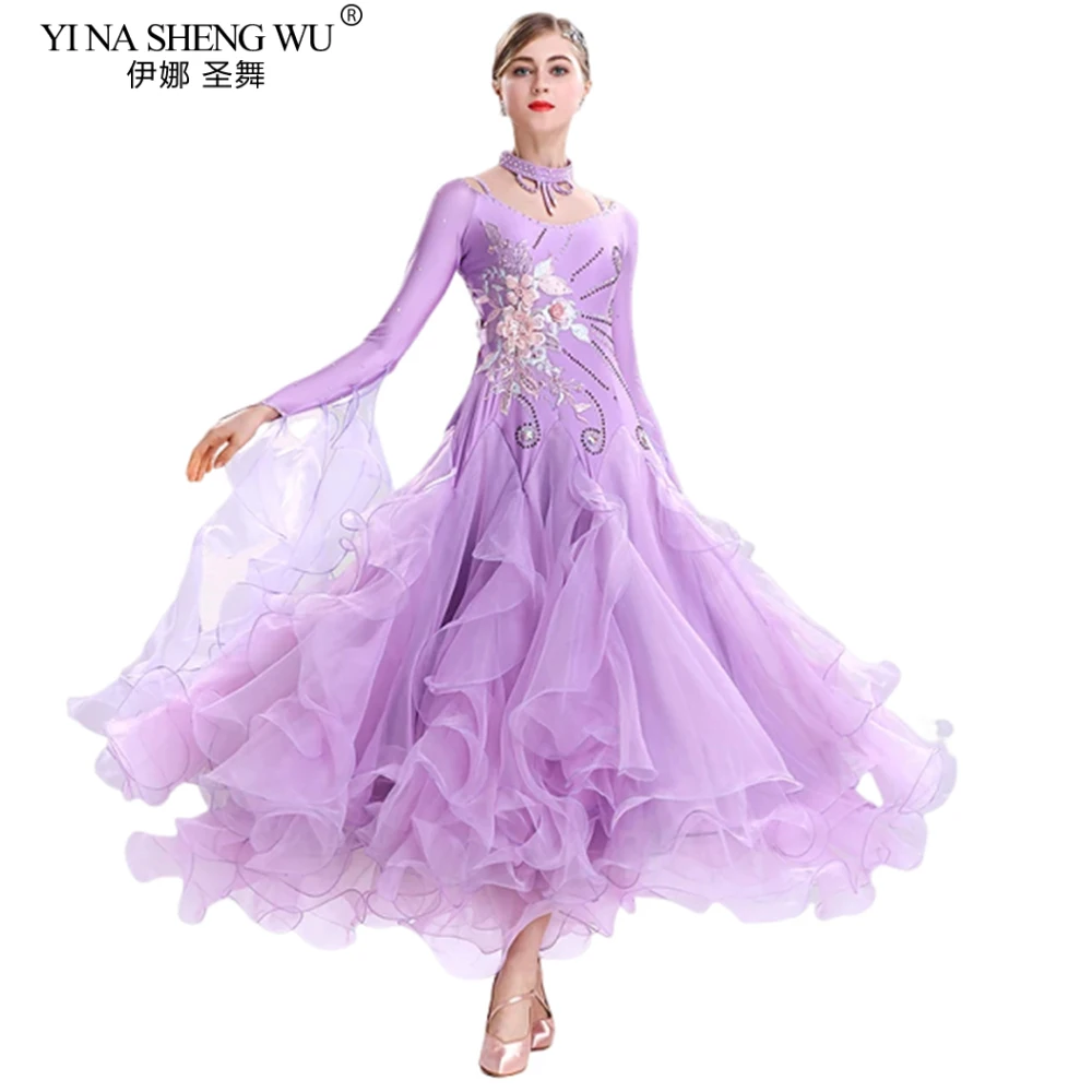 

Green V Neck Fluffy Hemline Standard Ballroom Dress for Dance Competitions Rumba Dance Wear for Ballroom Dancing Clothes
