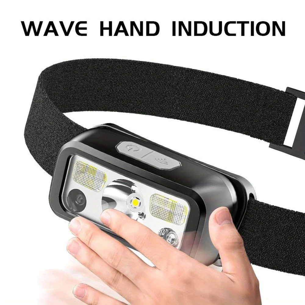 Sensor Headlamps Mini LED Night Fishing Powerful Torch Head Lamp USB Rechargeable Super Bright Adjustable Angle Headlight