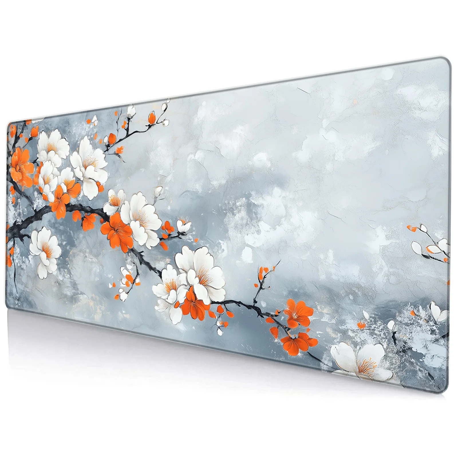 

Extra-Large Vintage Floral Gaming Mouse Pad - Washable, Non-Slip Rubber Base with Stitched Edges for Durability - Ideal for Game