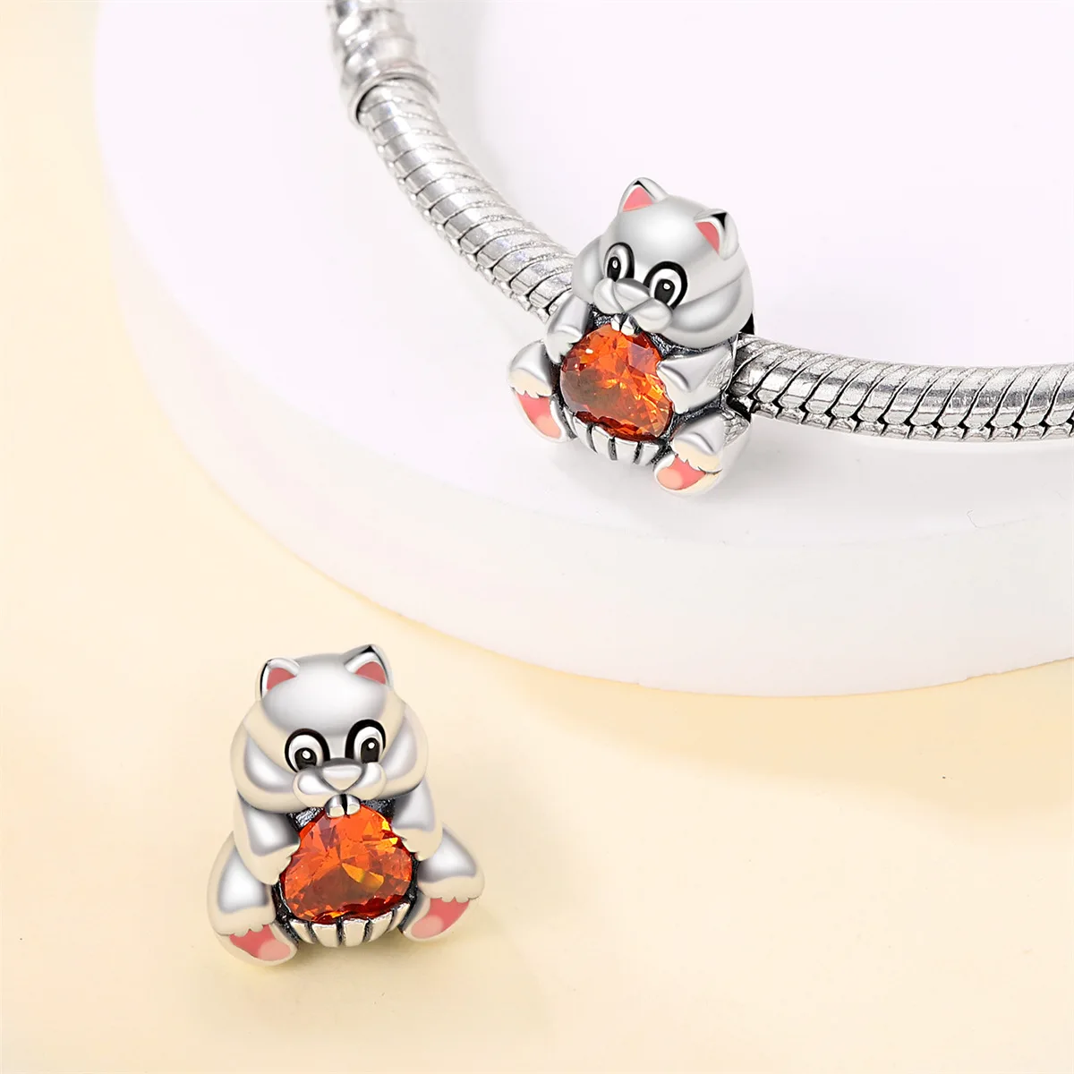 Original Charms Silver Plated Beads Fit Bracelets Bag Charms Diy Women Gift Accessory Squirrel Fox Acorn Maple Crystal Pendant view 5