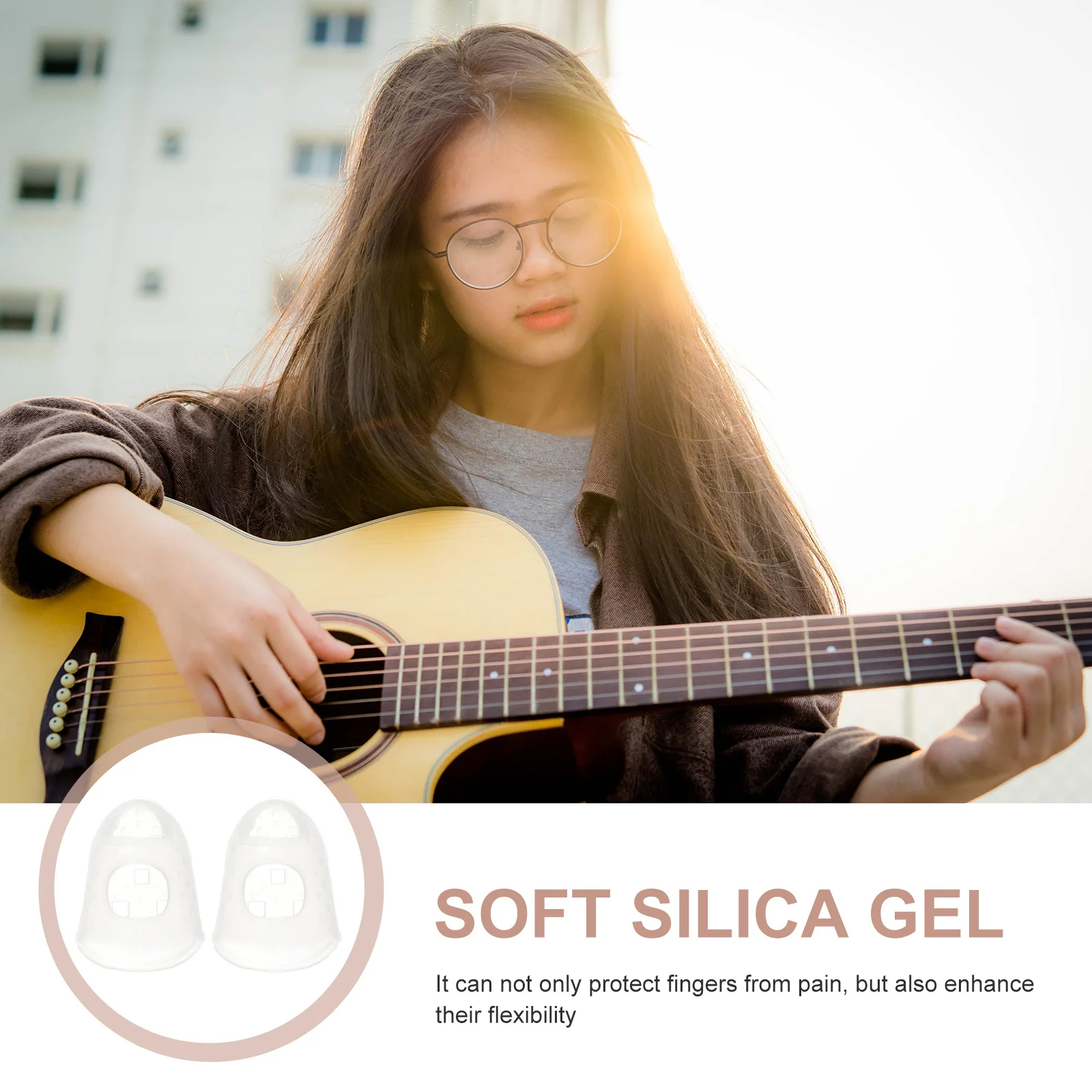 Protecteurs du bout des doigts de guitare en Silicone, 40 pièces, doux et respirant, pour ukulélé, guitare électrique, Protection contre la douleur, pratique